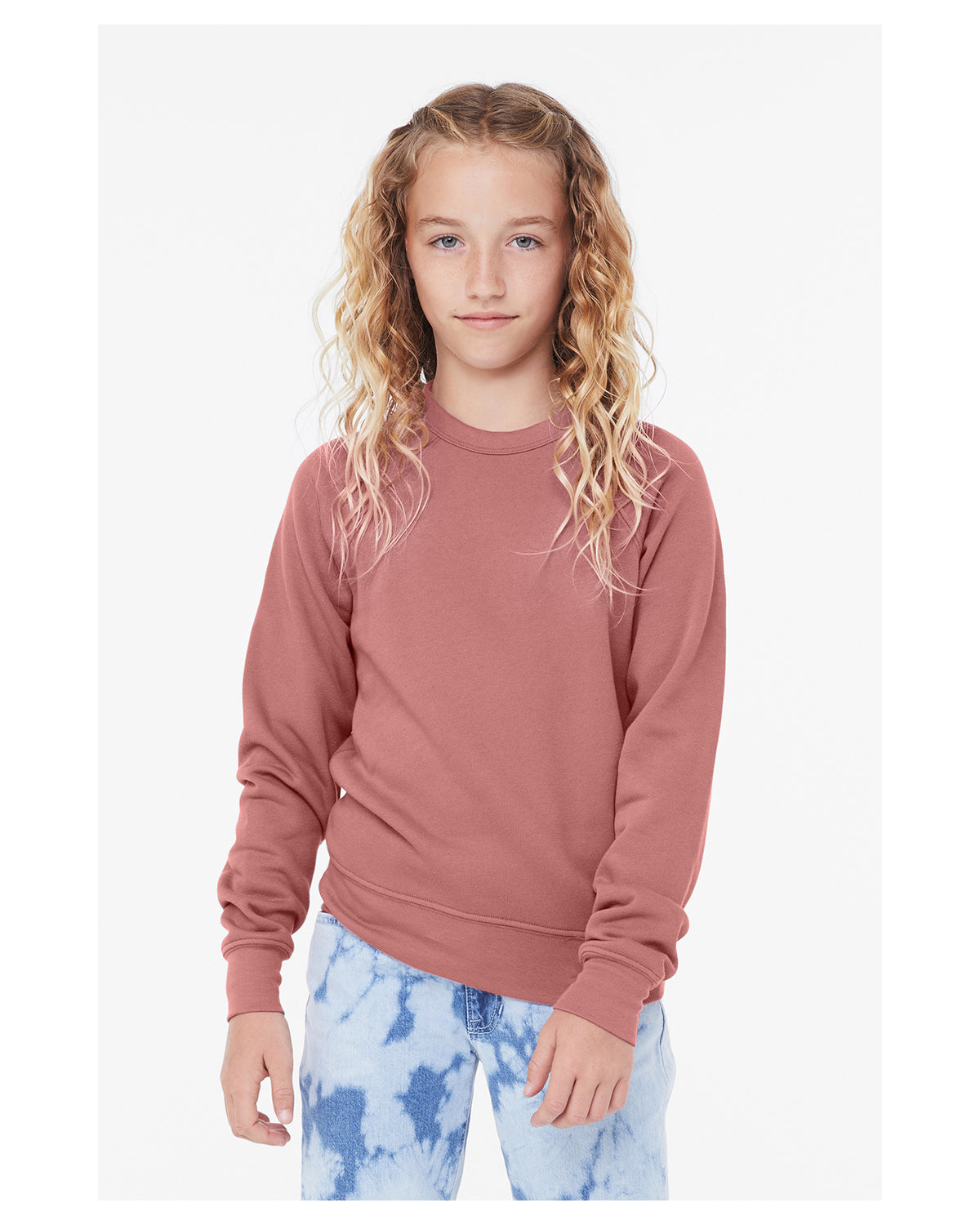 Youth Sponge Fleece Raglan Sweatshirt - Mauve