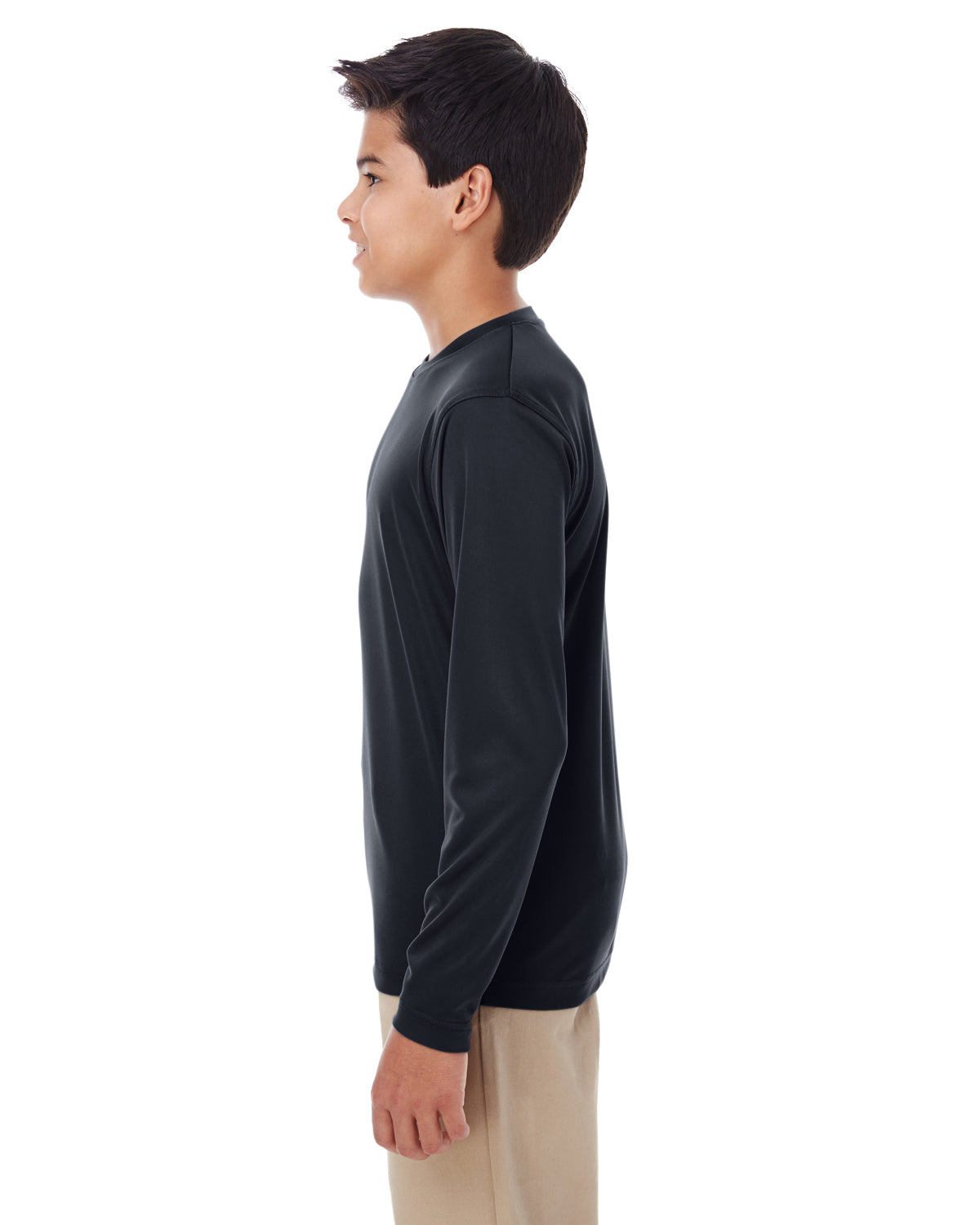 Youth Cool & Dry Performance Long-Sleeve Top - Black
