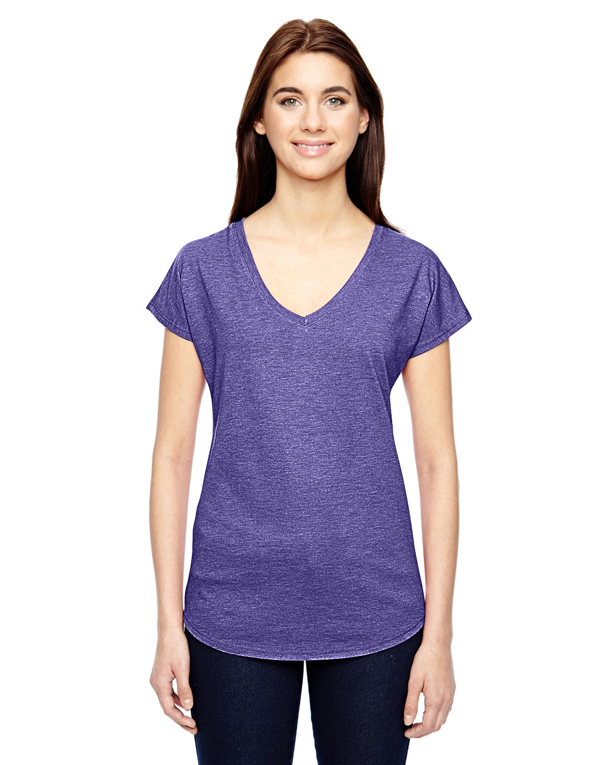 Women's Triblend V-Neck T-Shirt - Heather Purple