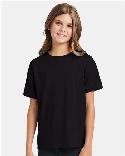 Hanes 5370 Black — on model front