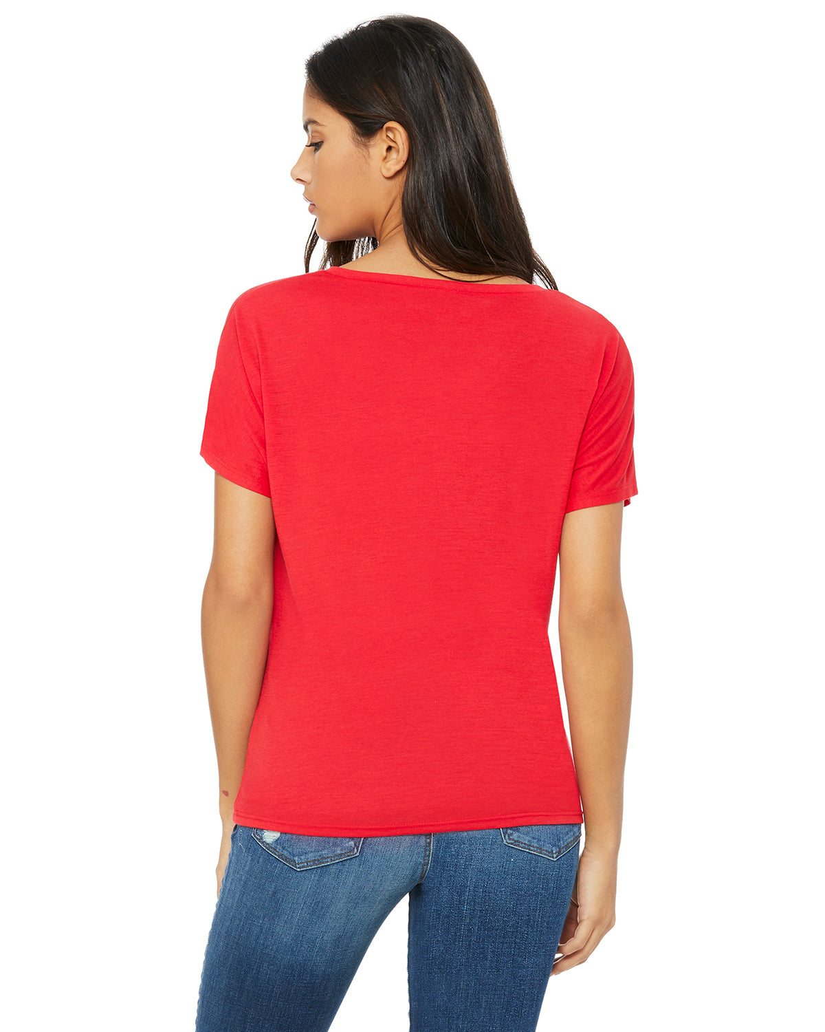 Women's Slouchy V-Neck T-Shirt - Red