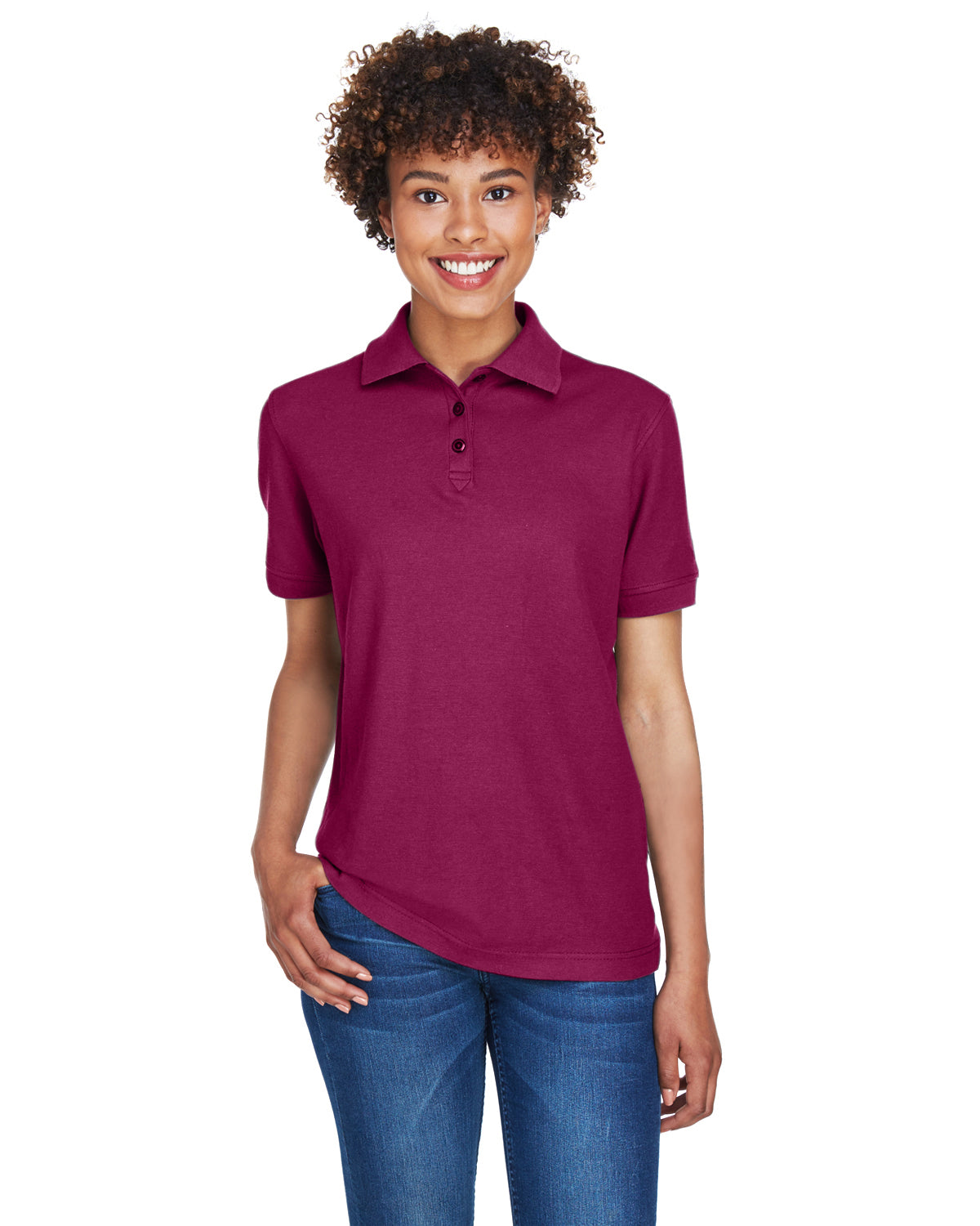 Women's Whisper Piqué Polo - Wine