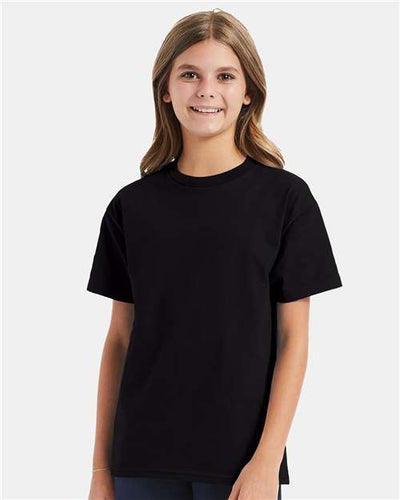 Hanes 5450 Black — on model front