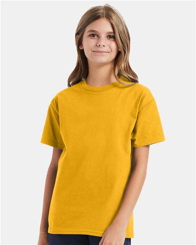 Hanes 5450 Gold — on model front