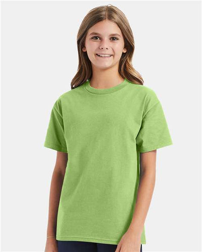 Hanes 5450 Lime — on model front