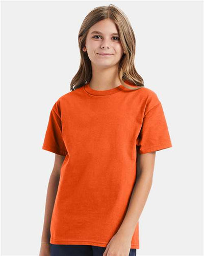 Hanes 5450 Orange — on model front