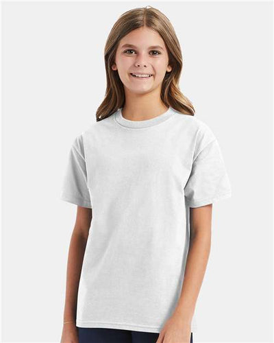 Hanes 5450 White — on model front