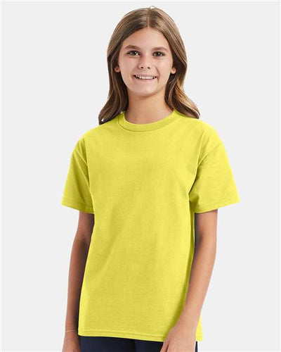Hanes 5450 Yellow — on model front