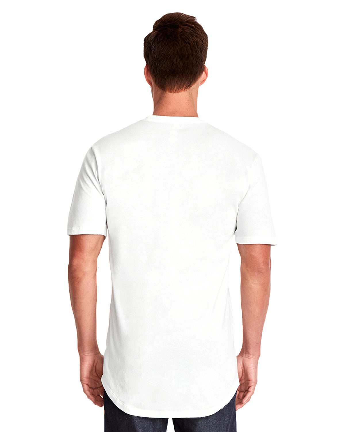 Men's Cotton Long Body Crew - White