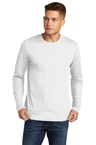 Men's Cotton Long-Sleeve Crew - White