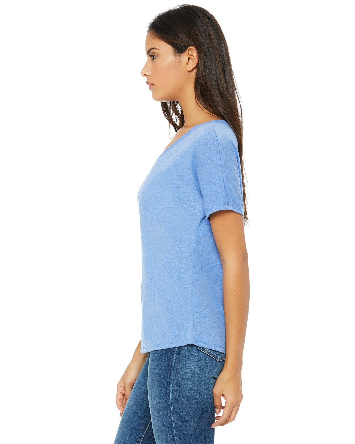 Women's Slouchy V-Neck T-Shirt - Blue Triblend
