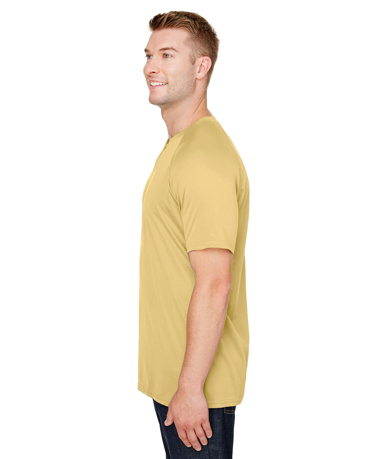 Unisex Attain 2-Button Baseball Jersey - Vegas Gold