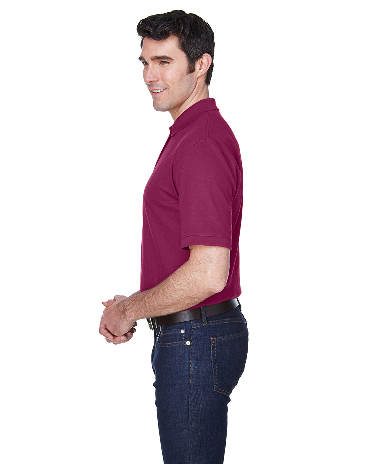 Men's Whisper Piqué Polo - Wine