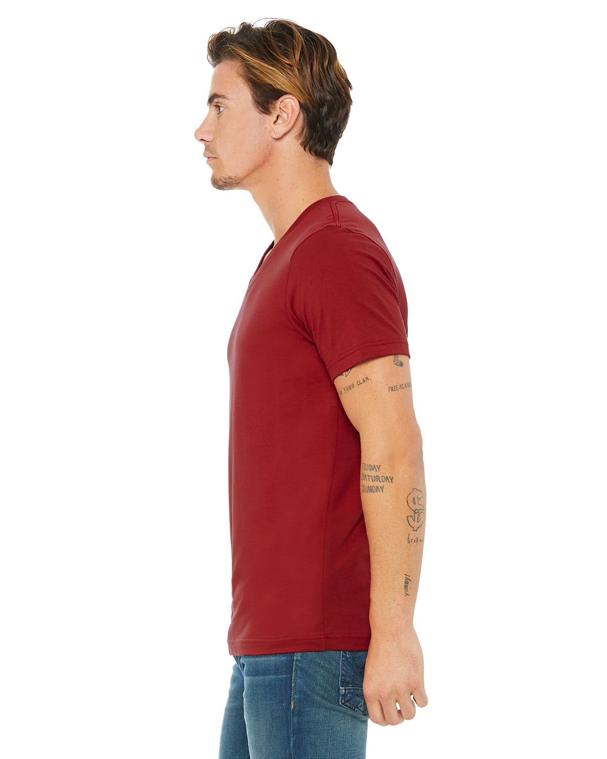 Unisex Jersey Short-Sleeve V-Neck T-Shirt - Canvas Red