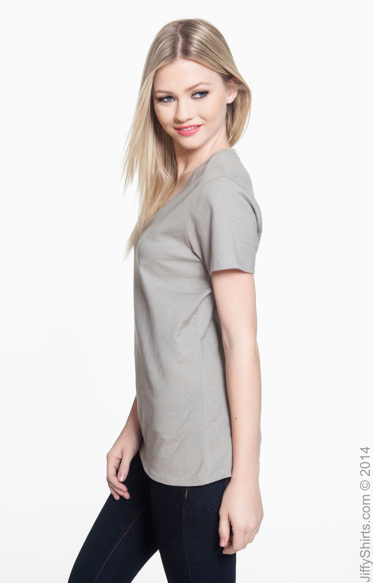 Women's Perfect-T Short Sleeve V-neck - Vintage Gray