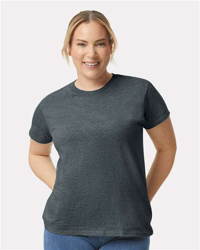 Gildan 2000L Dark Heather — on model front