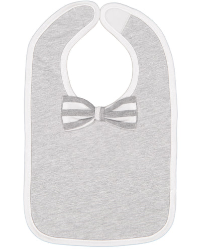 Infant Baby Rib Bow Tie Bib - Heather / White / Heather White St