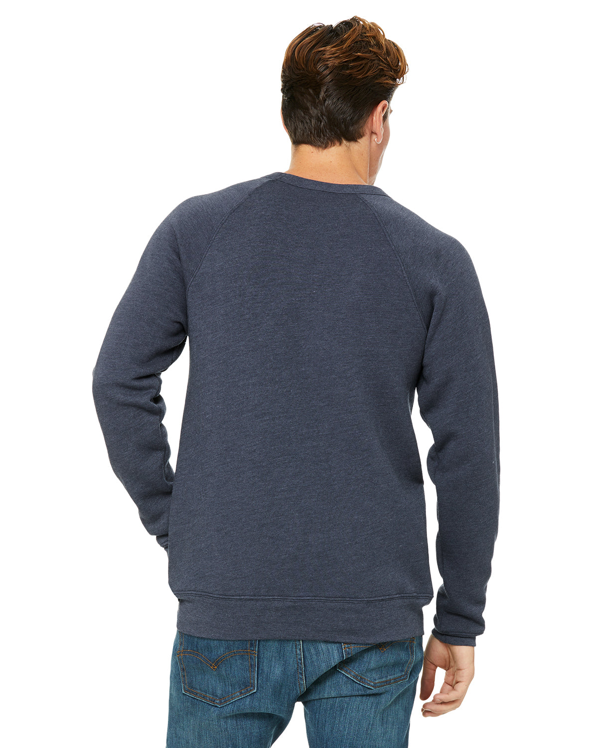 Unisex Sponge Fleece Raglan Sweatshirt - Heather Navy