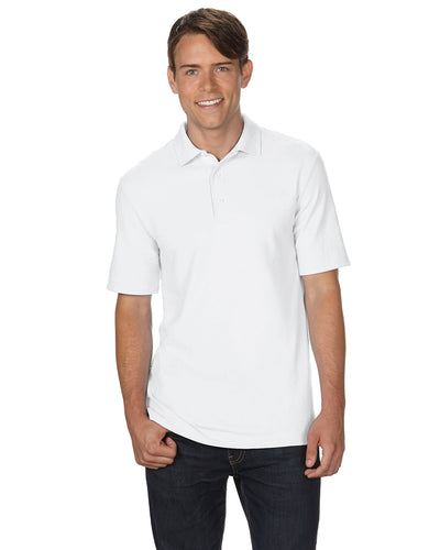 Unisex Double Piqué Polo - White