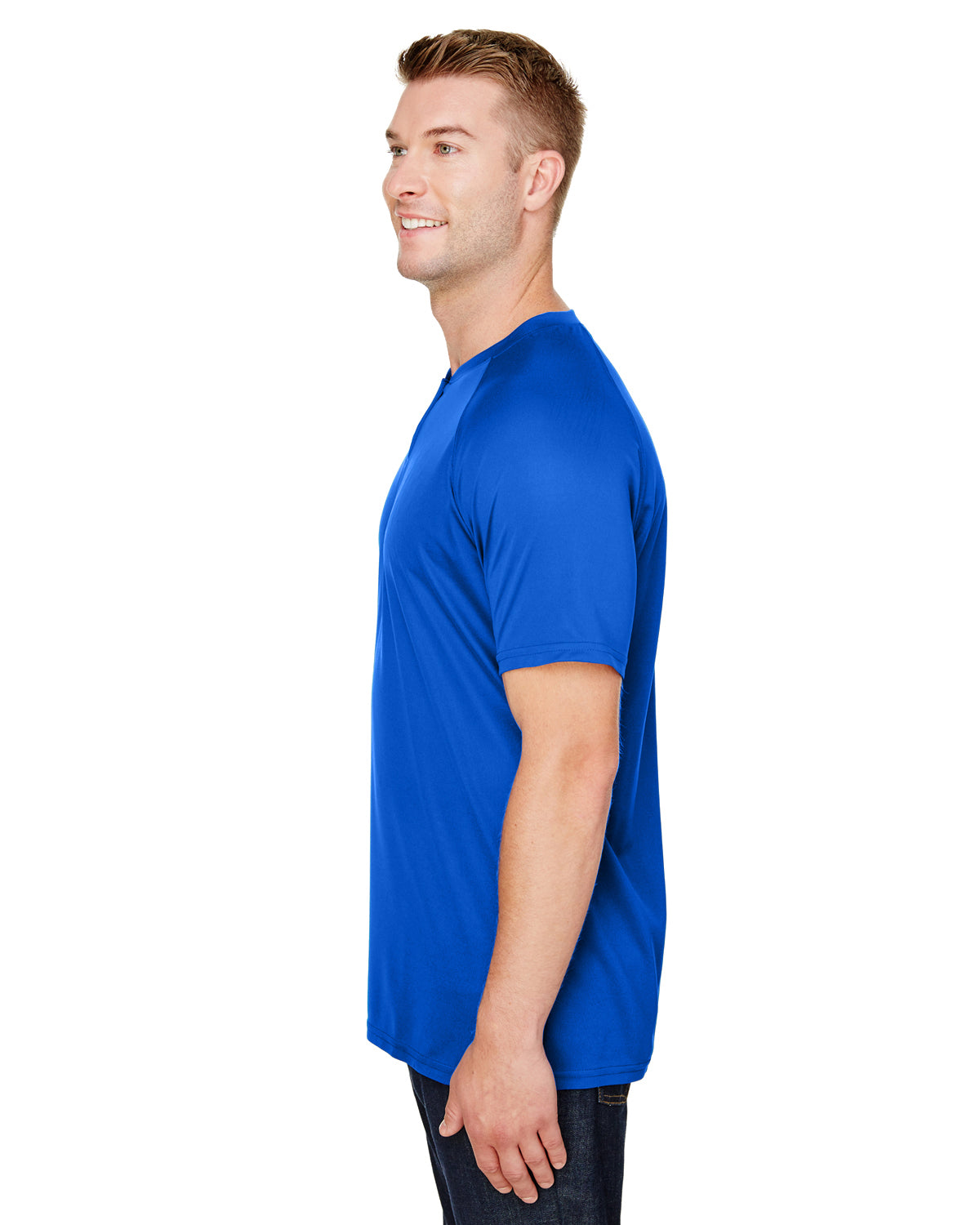 Unisex Attain 2-Button Baseball Jersey - Royal