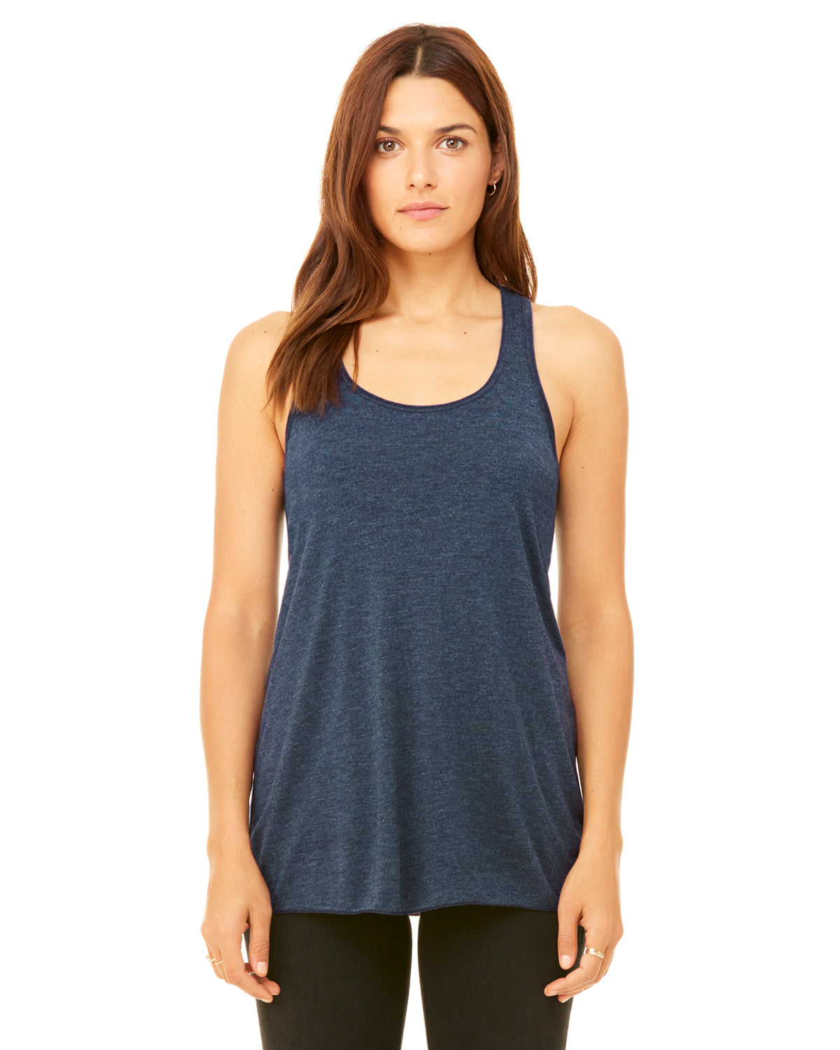 Women's Flowy Racerback Tank - Heather Navy