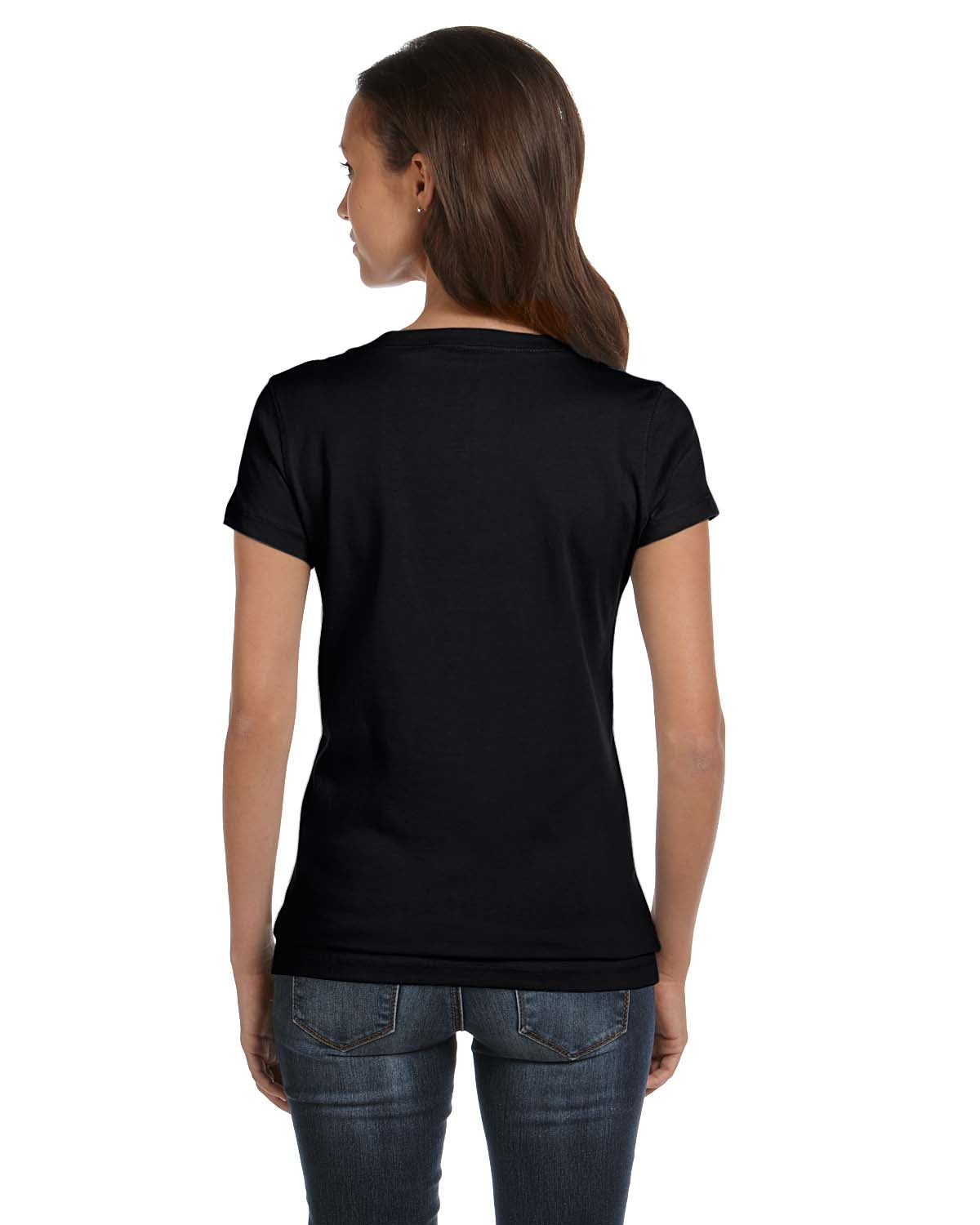 Women's Jersey Short-Sleeve V-Neck T-Shirt - Black