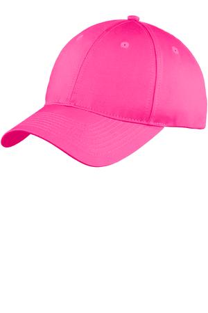 Six-Panel Unstructured Twill Cap - Neon Pink