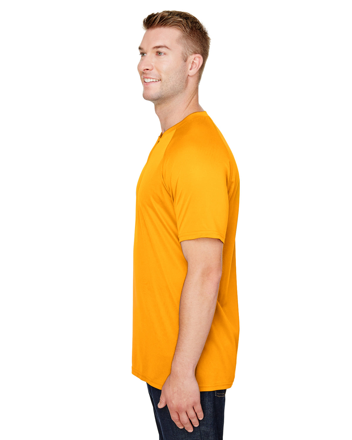 Unisex Attain 2-Button Baseball Jersey - Gold