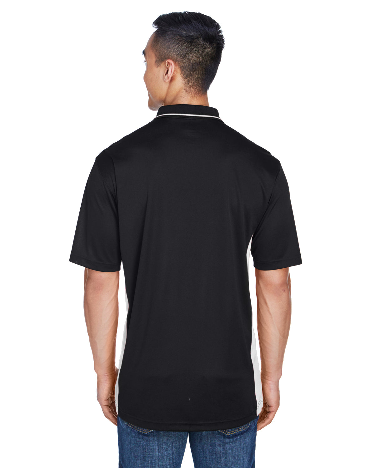 Men's Cool & Dry Sport Two-Tone Polo - Black / Stone