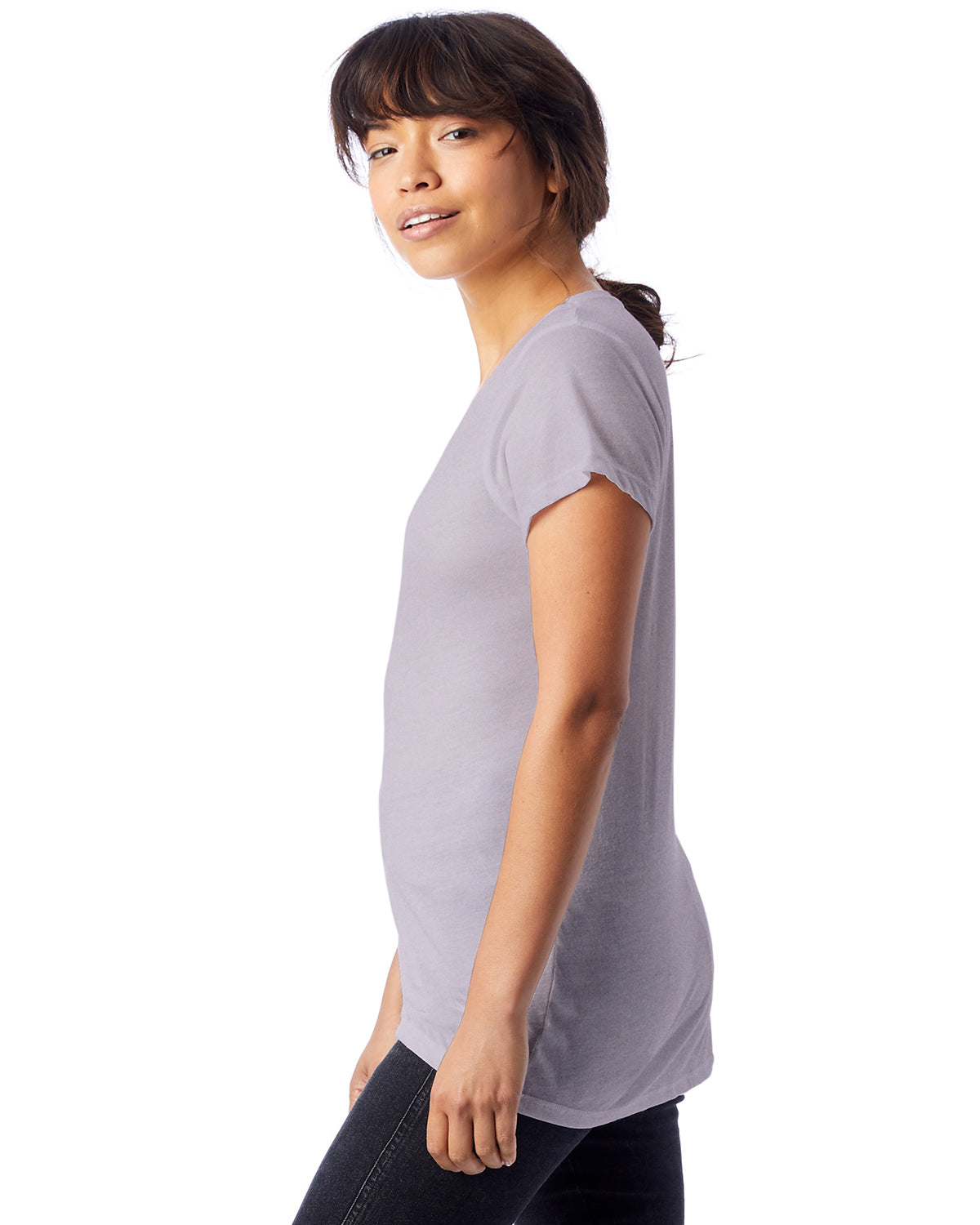 Women's Slinky-Jersey V-Neck T-Shirt - Lilac Mist