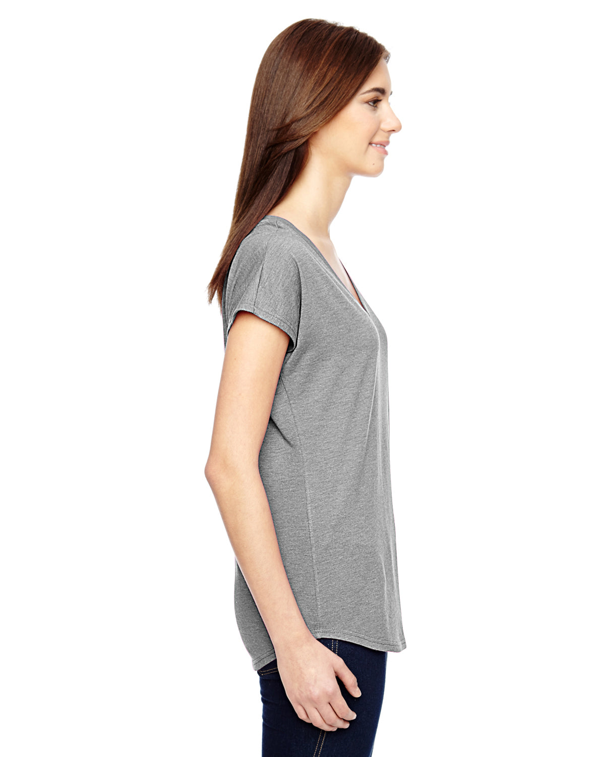Women's Triblend V-Neck T-Shirt - Heather Gray
