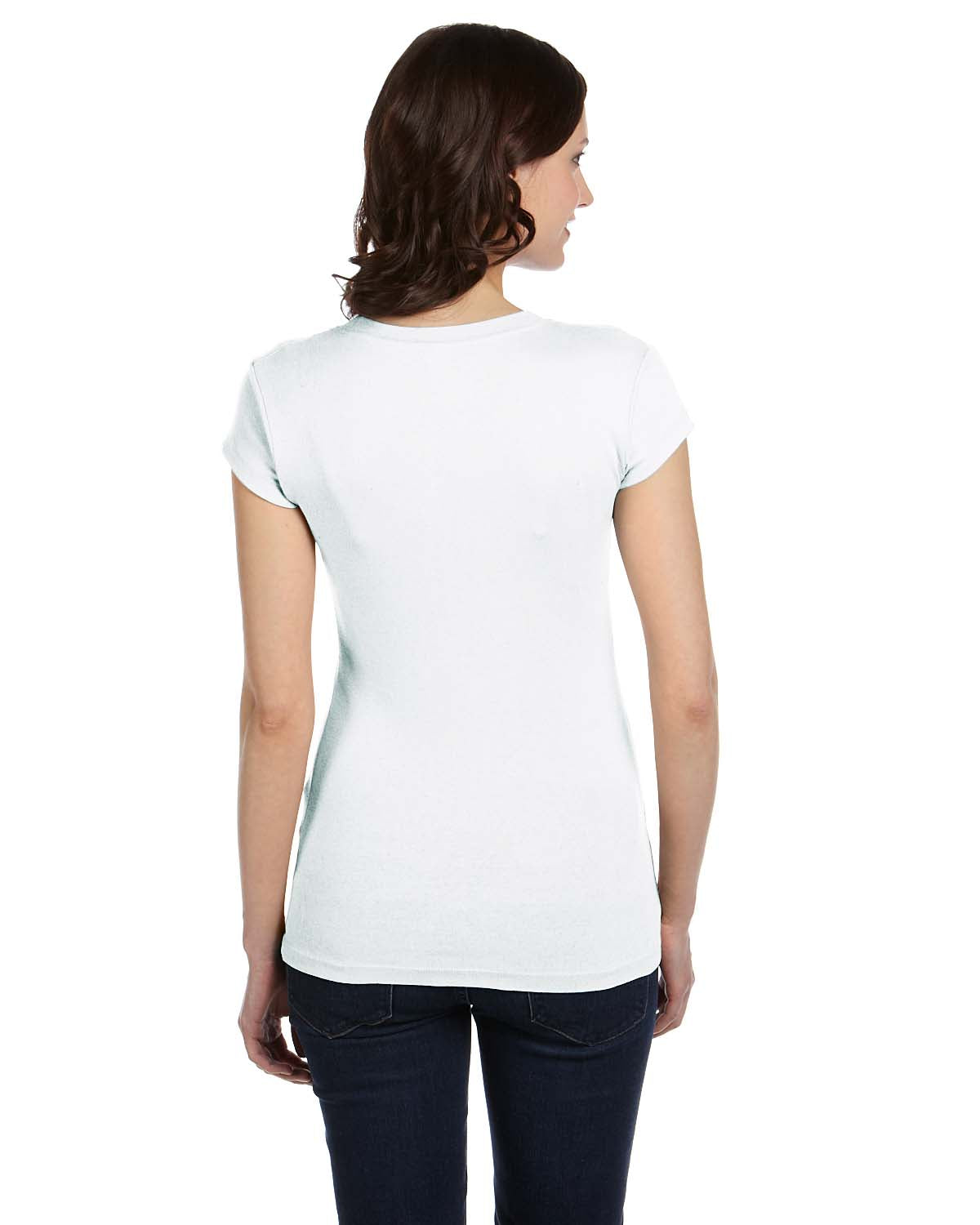 Women's Sheer Mini Rib Short-Sleeve T-Shirt - White