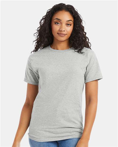 Hanes 5280 Ash — on model front