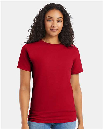 Hanes 5280 Deep Red — on model front
