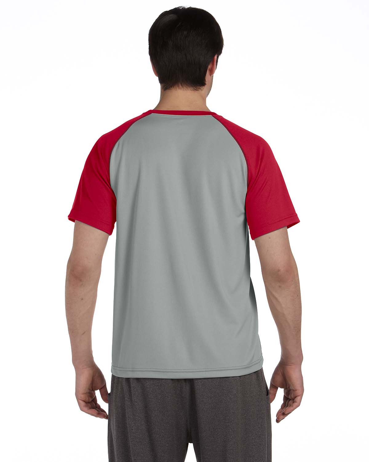 Unisex Colorblocked Short-Sleeve T-Shirt - Red / Gray / Slate