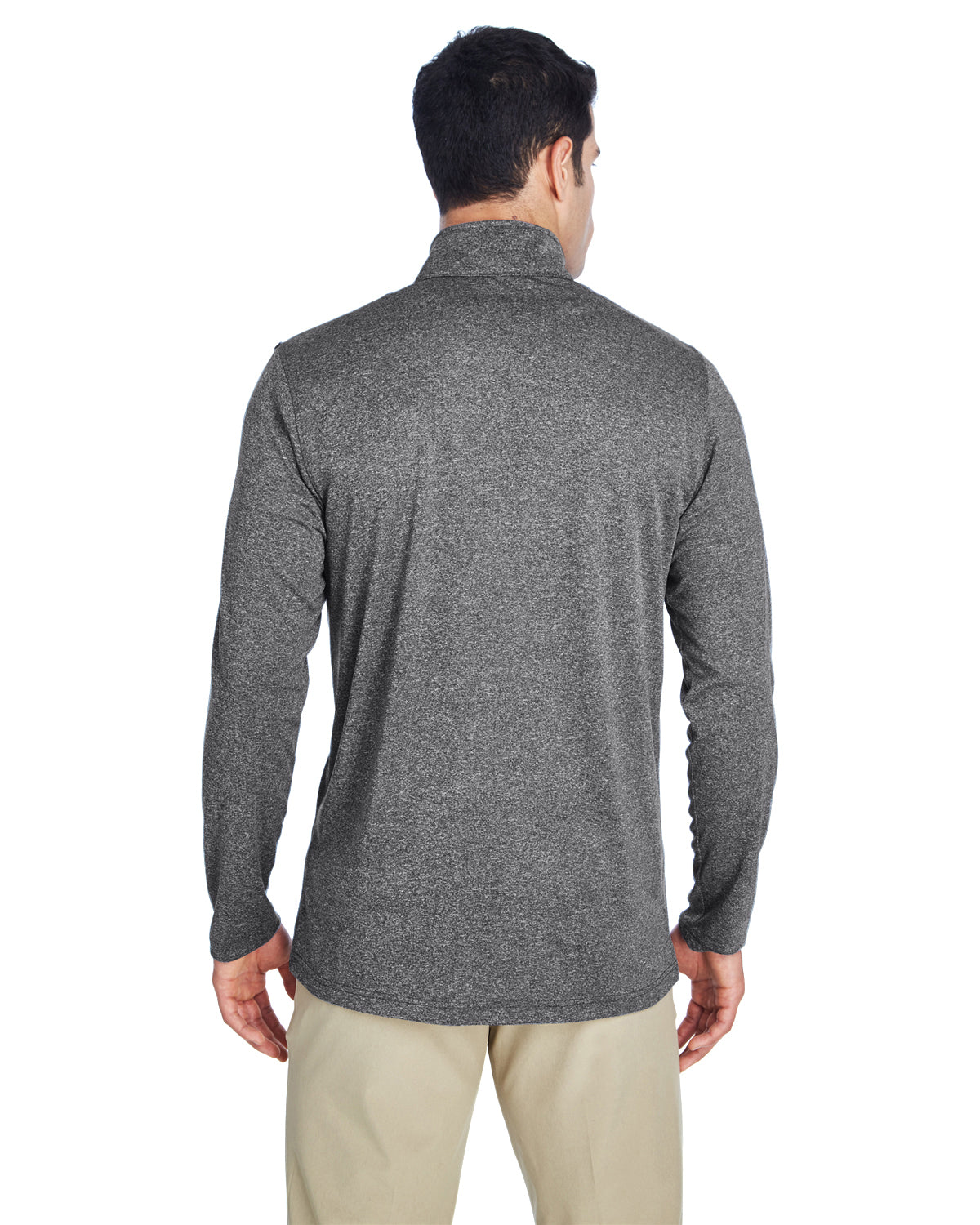 Men's Cool & Dry Heathered Performance Quarter-Zip - Black Heather