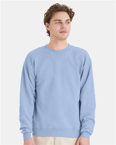 Hanes P160 Light Blue — on model front
