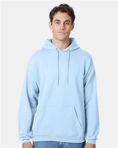 Hanes P170 Light Blue — on model front