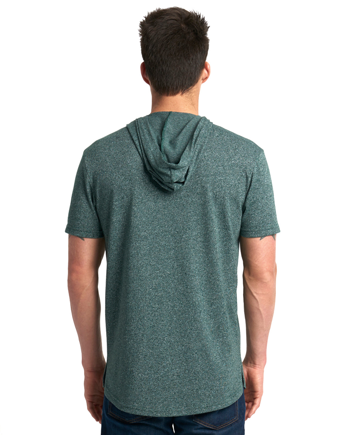 Unisex Mock Twist Short Sleeve Hoody T-Shirt - Forest Green