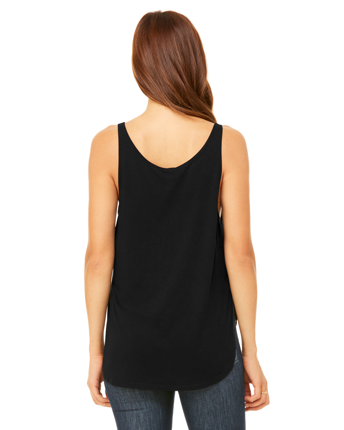 Women's Flowy Side Slit Tank - Black