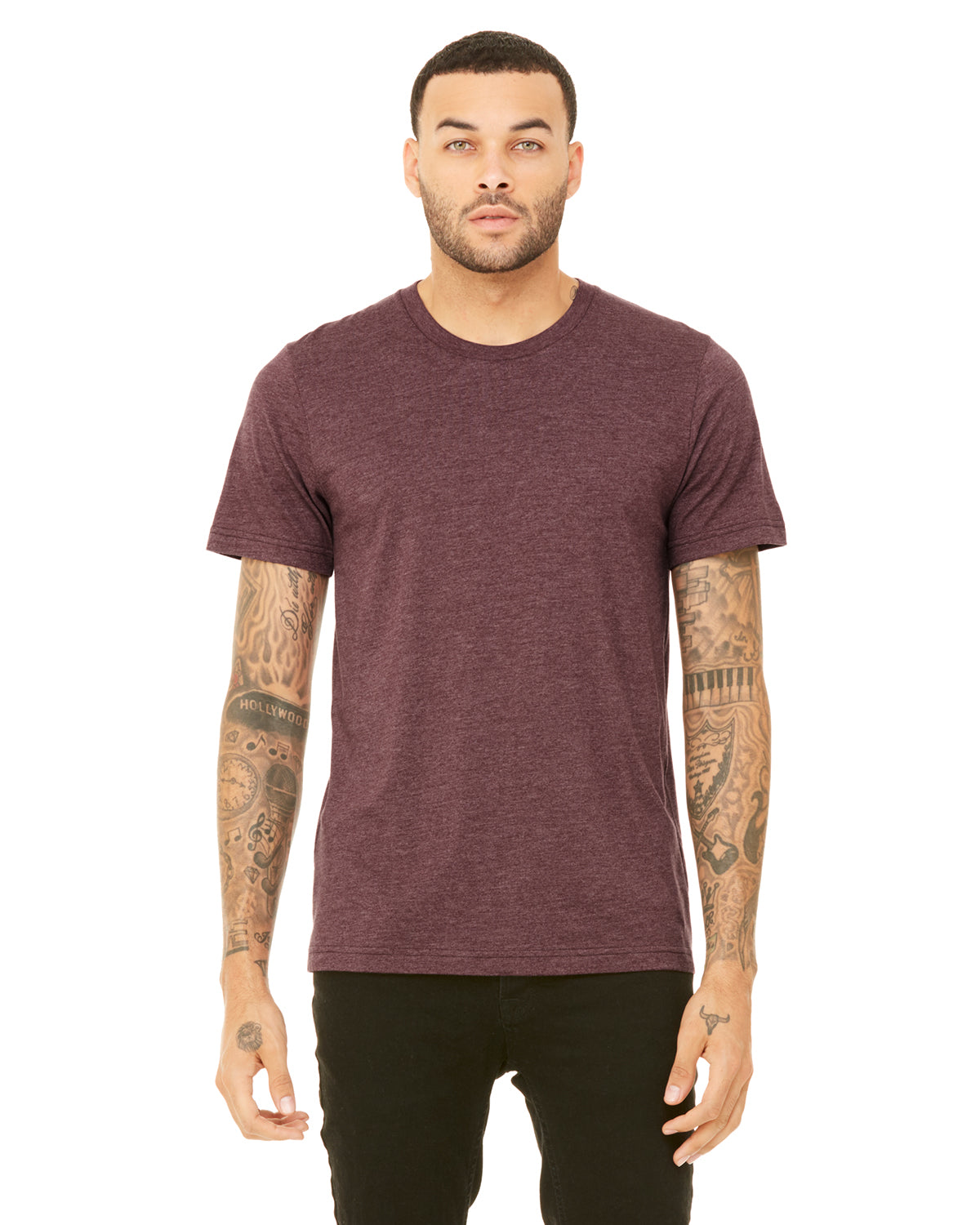 Unisex Heather CVC T-Shirt - Heather Maroon