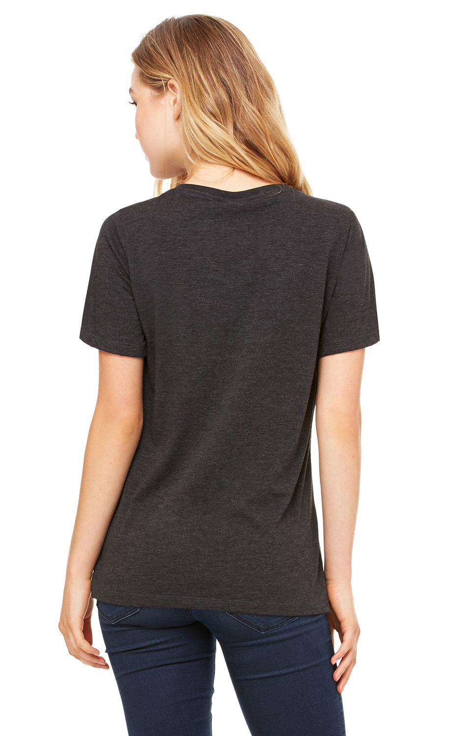 Women's Relaxed Jersey V-Neck T-Shirt - Charcoal Black Triblend
