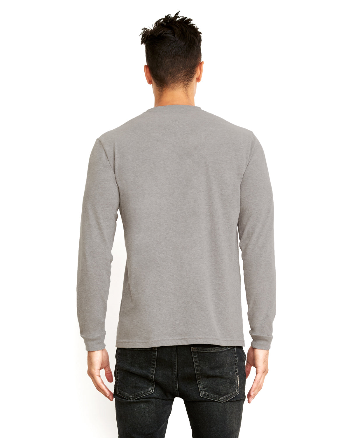 Unisex Sueded Long-Sleeve Crew - Dark Heather Gray