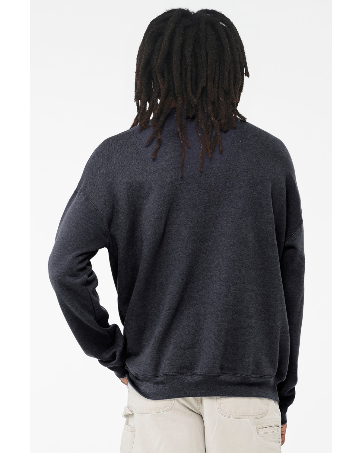 Unisex Drop Shoulder Fleece - Heather Navy