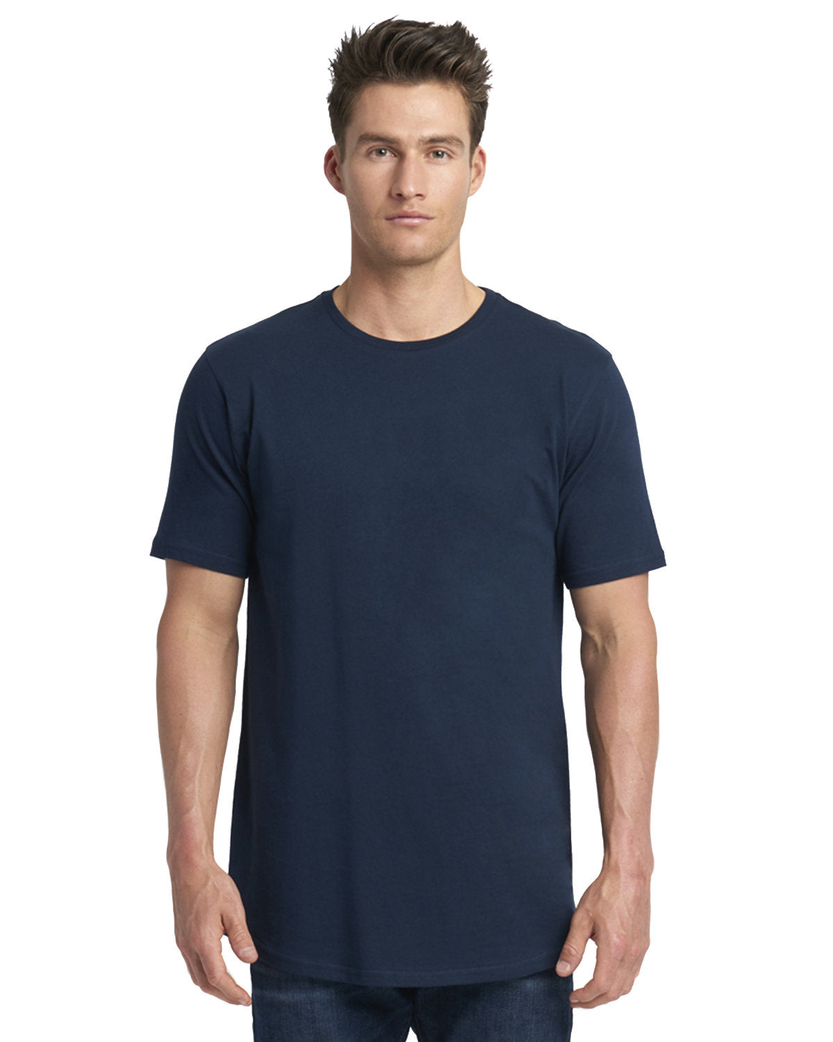 Men's Cotton Long Body Crew - Midnight Navy