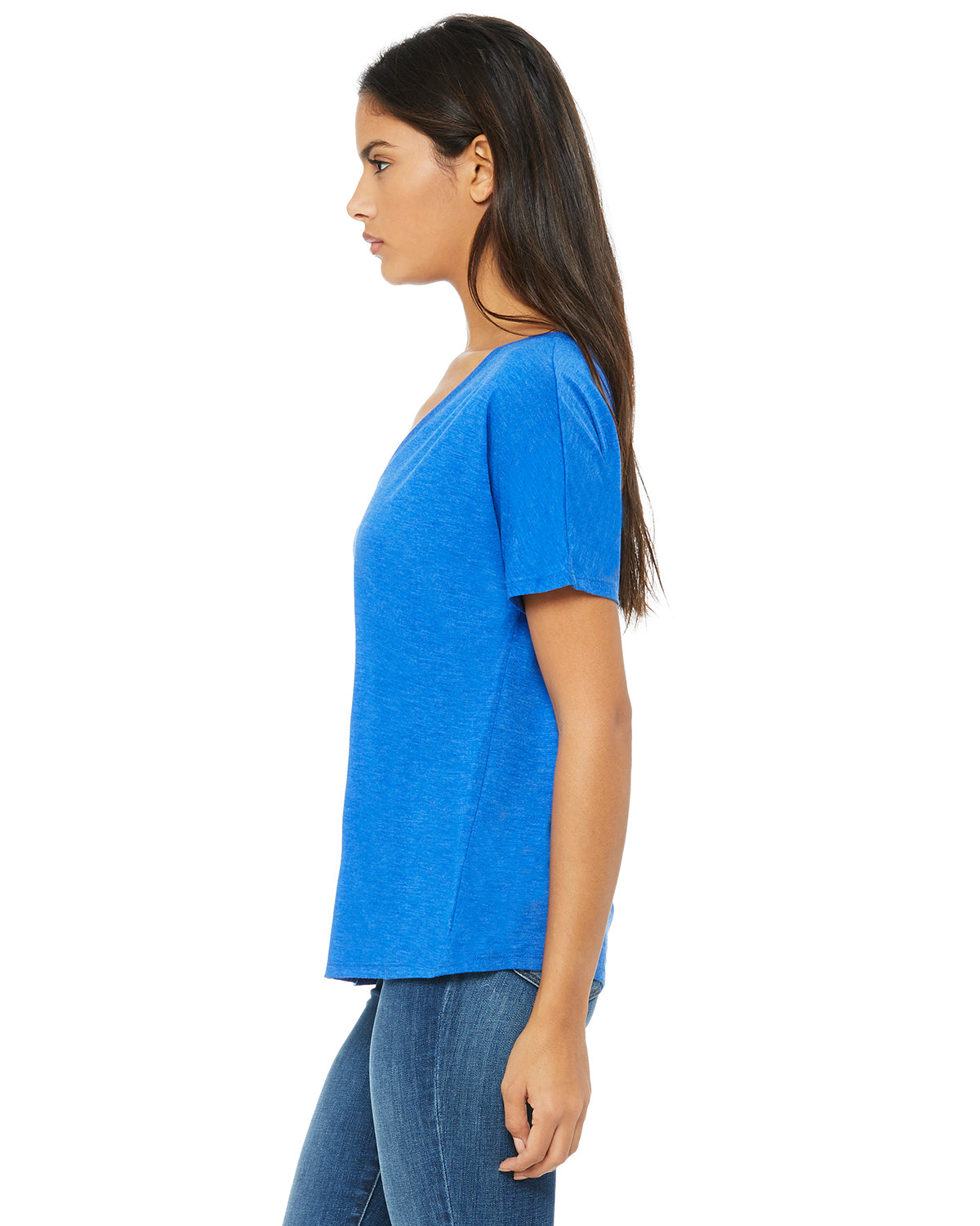 Women's Slouchy V-Neck T-Shirt - True Royal Triblend