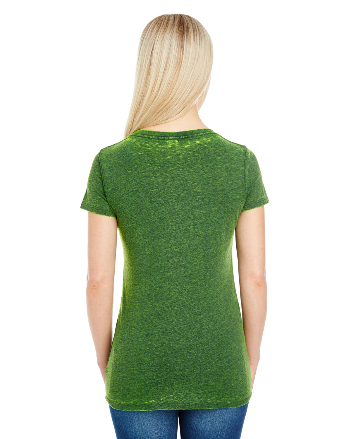 Women's Cross Dye Short-Sleeve V-Neck T-Shirt - Emerald