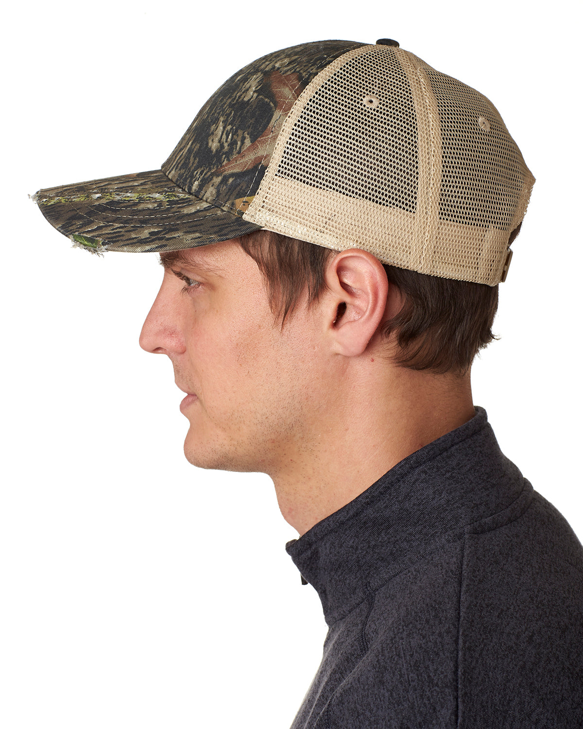 Distressed Ollie Cap - Hardwoods / Camo