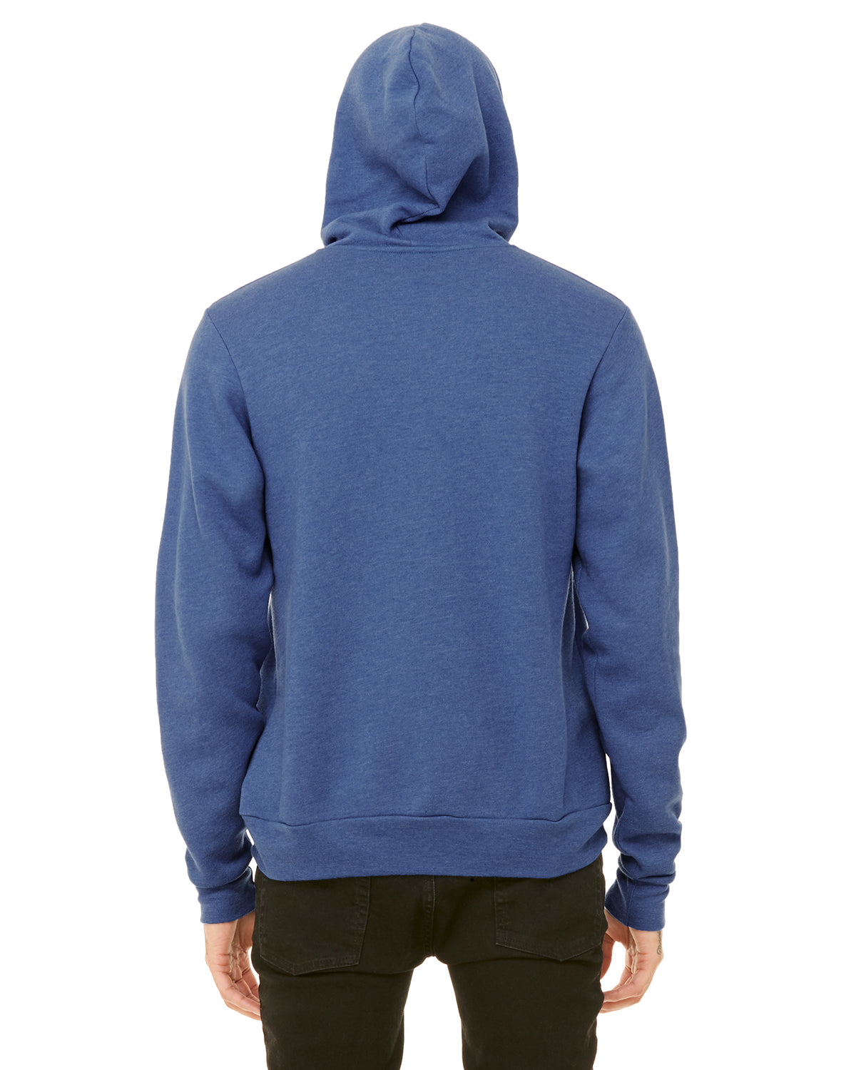 Unisex Poly-Cotton Sponge Fleece Full-Zip Hoodie - Heather True Royal