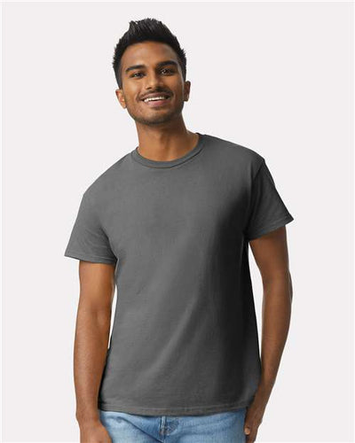 Gildan 2000 Charcoal — on model front